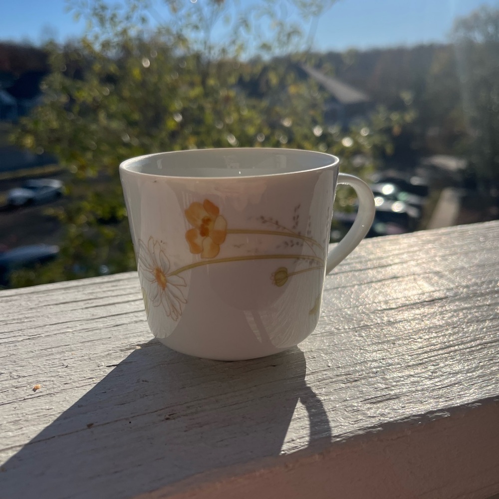 Floral White Ceramic Mug